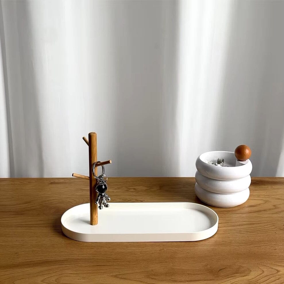 Rangement Clé - BranchOvalTray™ - Blanc - Casseto