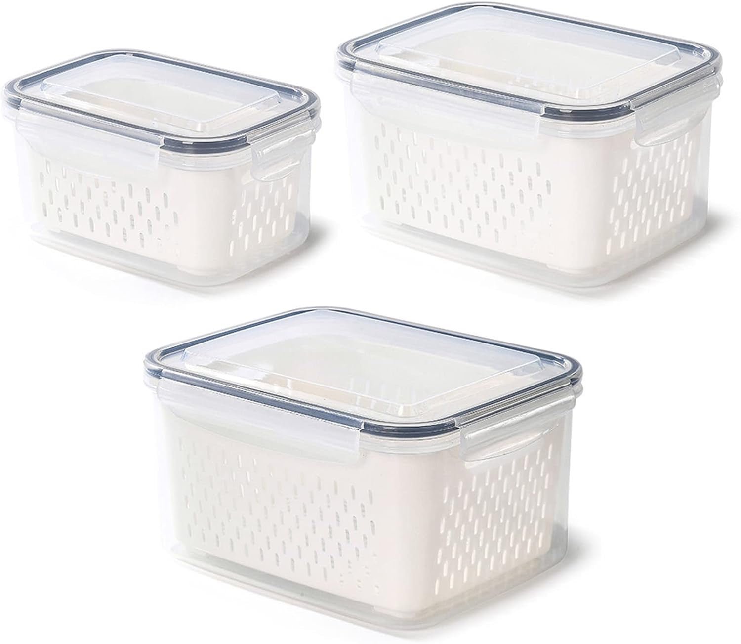 Boîte de conservation de la fraîcheur pour réfrigérateur - Double couche - Égouttoir à oignons - Récipients à ail de qualité alimentaire - Casseto