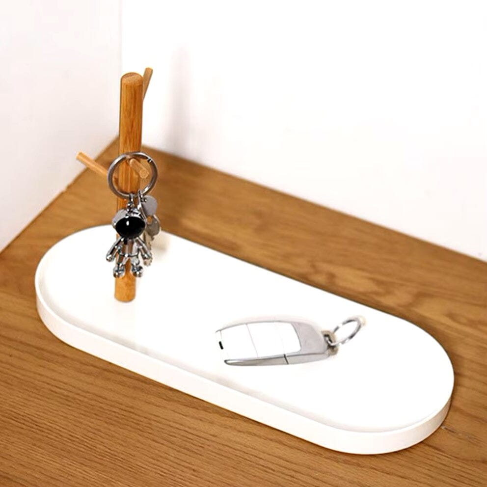 Rangement Clé - BranchOvalTray™ - Blanc - Casseto